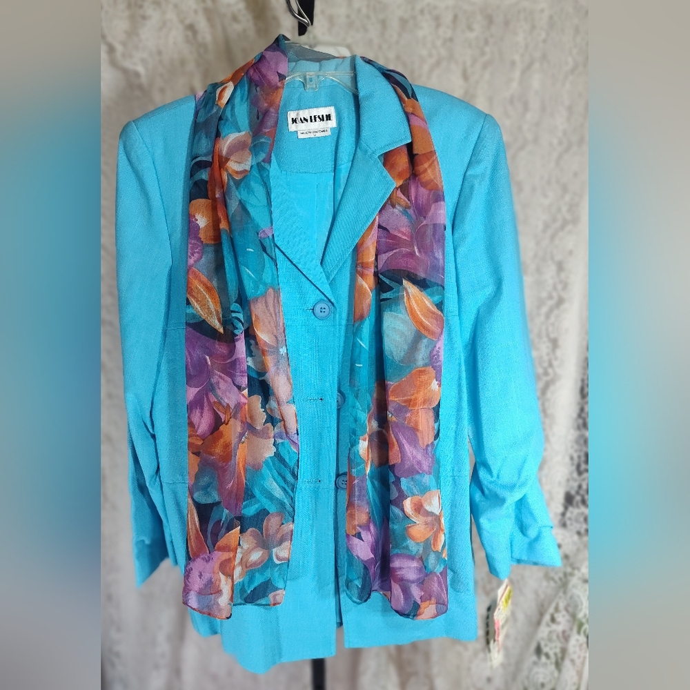 Joan Leslie 2 pc Suit Turquoise Blue. *:see Sized & measurements* NWT